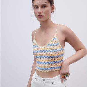 NEW never been worn sold out online and in store Zara knit crop top